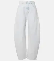 [Alaia] Alaïa Low-rise barrel-leg jeans AU 14 blue