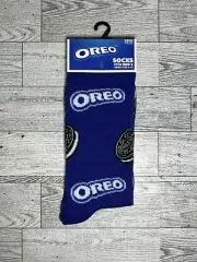 Oreo Print Novelty Crew Socks - Men’s Size 6-12 Cookie Food