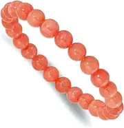 [JewelryWeb] Orange Quartz 8mm Beaded Stretch Bracelet-Stretch-Bracelet for Women