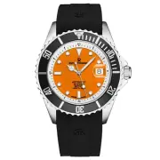 Revue Thommen's Men's Diver Orange Dial Rubber Strap Automatic Watch 17571.2339