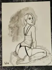 Everette Hartsoe BAD GIRL SKETCH-ORIGINAL PUBLISHED-BG-11A