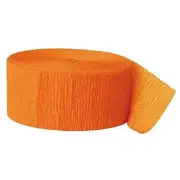 Premium Orange Crepe Paper Streamer - 81 ft (1 Pc) - Perfect for Birthdays,