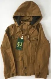 WenVen Boy's & Girl's Cotton Jacket Size Small(8) Removable Hood, Brown NWT