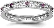 [Stackable Expressions] 3mm 925 Sterling Silver Polished Prong set Stackable Amethyst Ring Size 6-Stackable-Ring for Women
