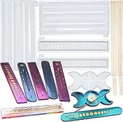 Moon Phase Incense Holder Epoxy Resin Silicone Moulds Set Candle Dish, Storage Box, Concrete Cement Polymer Clay 5-Count Around 10inch Long