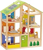 Hape E3401 All Season House- Fully Furnished Wooden Dolls House