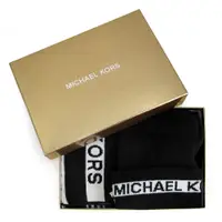 在飛比找PChome24h購物優惠-MICHAEL KORS 品牌LOGO黑色毛帽/圍巾禮盒組