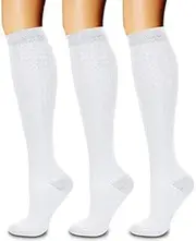 3 Pairs Compression Socks 15-20 mmHg - Compression Stocking Best Support for Running, Swelling, Nurse, Flight, Nurses,Travel