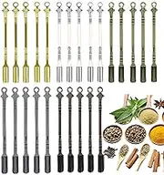 25 Pcs Mini Shovel Spoons, Tiny Metal Spoon Keychain Necklace Charm Mini Pendant Spoon for DIY Craft Making, Tiny Spoons for Spice, Salt, Seasoning, Sugar