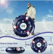 Snow Tube 47 Inch Inflatable Snow Tube for Sledding, Thickened Material Durable