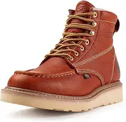 [SUREWAY] Mens Wedge Moc Toe Work Boots for Men-Walking on Clouds Design,Durable,Comfortable,Goodyear,Lightweight Top-Quality Soft Toe Waterproof Work Boots/Shoes for Men/Women,Superior Slip Resistant,Construction Boots,EH,botas de trabajo para hombre