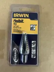 Irwin 9 Hole Sizes, 1/4 to 3/4" Hole Diam Cobalt Speedpoint Step Drill Bit