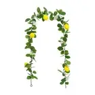 Artificial Lemon Garland with Flowers 67inch Table Decoration Greenery Vine