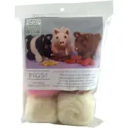 Romney Ridge Farm Three Little Pigs Needle Felting Kit Wool Roving - NEW