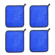 4pcs Car Wash Towels Double Sided Cleaning Wipe Microfiber Cloths Auto Detailing