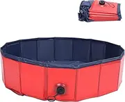 VomekoCollapsible Tub,Pet Bathing Tub, Portable Shower Basin Bathroom Cleaning Bathtub for Dogs Cats,for Bathing (L)