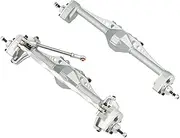 Upgrade Front Rear Axles Set for Ax&ial Ca&Pra 1.9 UTB 1/10 RC Crawler Upgrade Parts Metal Fr&on&t and Rear Portal Axle Bridge Shaft Complete Set(Silver)