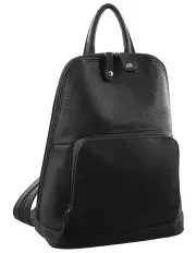 [Milleni] Leather Twin Zip Backpack in Black
