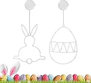 Easter Door Decorations Lights | Lighted Aesthetic Festive Home Decor | Egg Bunny Light Sign Neon LED with Suction Cup for Indoor Home Door Wall Spring Decor
