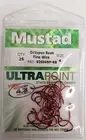 Mustad Drop Shot Octopus Hooks # 4 Fine Wire Ultrapoint 92604NP Red QTY 25