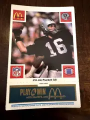 1986 McDONALD'S OAKLAND RAIDERS SET OF 24 BLUE TAB PLUCKETT, ALLEN NM-MINT