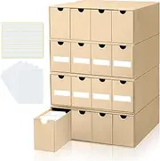 Cholemy 8000+ Trading Card Storage Box with Cardboard Storage Divider Label Sticker for Collection Compatible with TCG Card(4 Row, 4 in A Row,Yellow)
