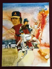 ATARI REALSPORTS BASEBALL POSTER 11X16" NM SHPPD FLAT GAME ART