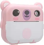 Kids Camera Instant Print, 1080P Instant Print Digital Camera with 2 Inch TFT Screen, Support Music & Games, Selfie Digital Camera with 1 Roll Print Paper, for Boys & Girls (Rose)