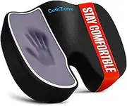 CushZone Seat Cushion, Office Chair Cushions, Car Seat Cushion, Non-Slip Sciatica & Back Coccyx Pain Relief Chair Pad, Memory Foam Pillow for Computer Desk, Wheelchair, Driving Large Size (Black)
