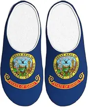[EdWal] Idaho state flag print Winter Warm Slippers Indoor Anti-skid Plush Slippers Relaxing at Home for Women Men