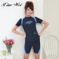 在飛比找momo購物網優惠-【小薇的店】舒沛品牌時尚二件式短袖泳裝(NO.S2017)