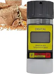 Grain Moisture Meter, Grain Humidity Meter with LCD Display Screen, Automatically Display Grain & Temperature & Average Calculation, 8-35% Measurement Range and Easy to Carry, for 24 Kinds Grain