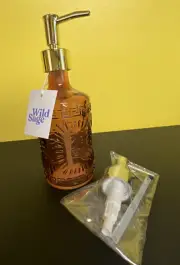 Wild Sage Empty Glass Lotion Jar Holder Cassidy With Extra Silver Pumphead