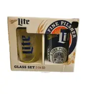2017 NEW! Miller Lite Fine Pilsner Beer Pint Glass 16oz Barware COLLECTIBLE!