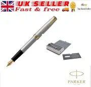 Parker Sonnet Stainless Steel Fountain Pen With Gold Trim GT Medium Point