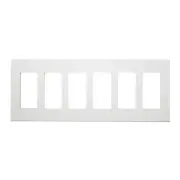 LUTRON NT-R3R3R3R3R3R3-FB-WH WHITE NOVA T MULTI-GANG 6 GANG DESIGNER WALLPLATE