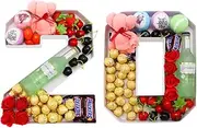 Kafucize 14inch Charcuteire Board Number Fillable Cardboard Platter Serving Food Fruit Decoration Box Birthday Anniversary Party Treat (WHITE, NUMBER 20)