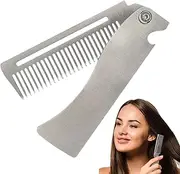Folding Comb for Men,Stainless Steel Portable Hair Comb | Pocket Hairbrush for Men, Hair Straightener for Everyday Grooming Styling, Beard or Mustache
