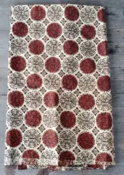 Vintage Midcentury Fabric - Batik Pattern in Tonal Browns - 86" x 39"