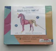 NIB Allessimo Reality Puzzle Paint Kit Level 3, 30 Pcs, Unicorn, Ages 5+