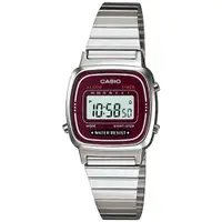 在飛比找PChome24h購物優惠-CASIO 卡西歐復古優雅質感時尚電子錶-棗紅-LA670W