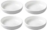 Mozacona 4pcs White Ceramic Seasoning Dishes Dipping Bowls Appetizer Plates,3.8 inch