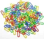 Nextnol 240 PCS，Plastic C-Clips Hooks Chain，Parrot Bird Toy Cage，Bird Toy Parts，Rat Toy Cage，Can Also be Used as Learning Resource Rainbow Link 'n' Learn Links.
