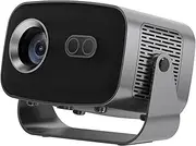 HT23 Mini Portable Projector 4K 1080P Native 1280 * 720P WIFI6 BT5.0 Auto Keystone Cinema Video Beam Projector HDMI(HT12 Black,US Plug)