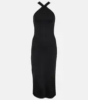 [Nili Lotan] Nili Lotan Modena jersey midi dress AU 12 black