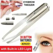 Portable EYELASH Tweezer With LED Light Hair Removal Eyebrow Beauty Make Up Tool