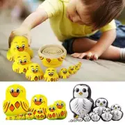 Nesting Doll 10-layer Penguin/ Duck Wooden Creative Holiday Gift Toy