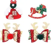 BESTonZON 4pcs Sequins Barrettes Hair Accessories Girl Hair Accessories Barrettes Bowknot Hairpins Sequins Hairpin Fabric