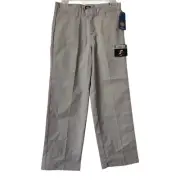 DICKIES Flat Front Pants 10 Husky Classic Fit Straight Leg Khaki Boys NWT