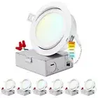 Luxrite 4 Inch Gimbal LED Recessed Light 5 CCT Selectable 950LM Dimmable 6-Pack